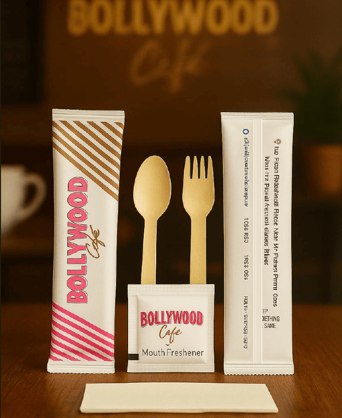 140mm Printed Cutlery Kit