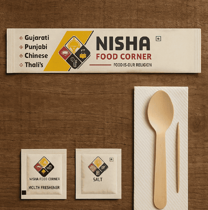 140mm Printed Cutlery Kit
