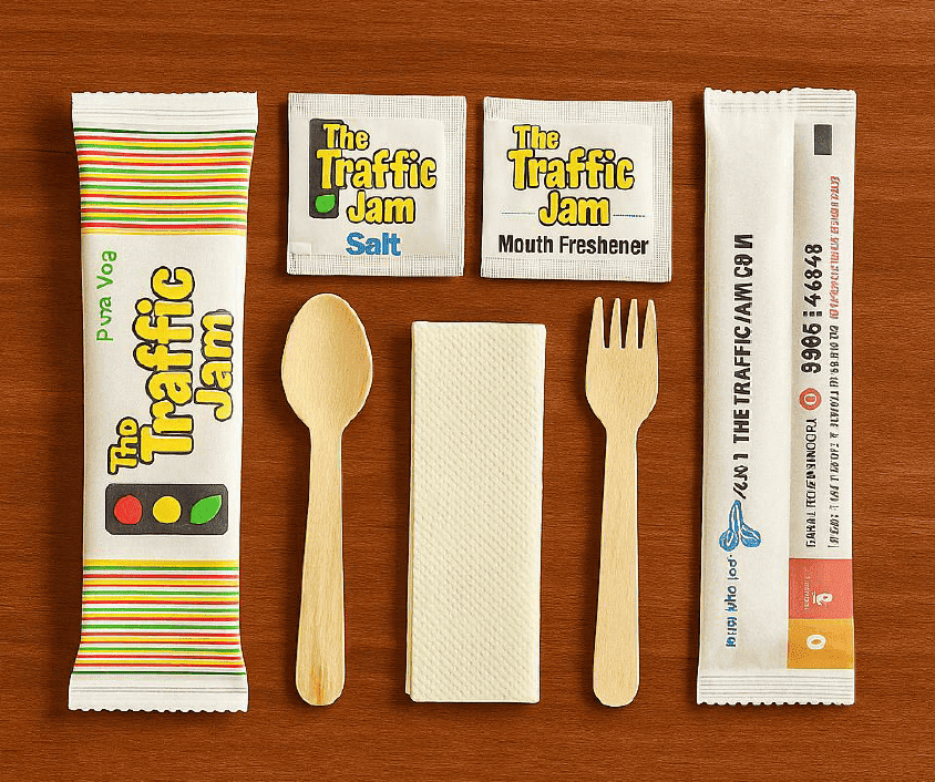 140mm Printed Cutlery Kit